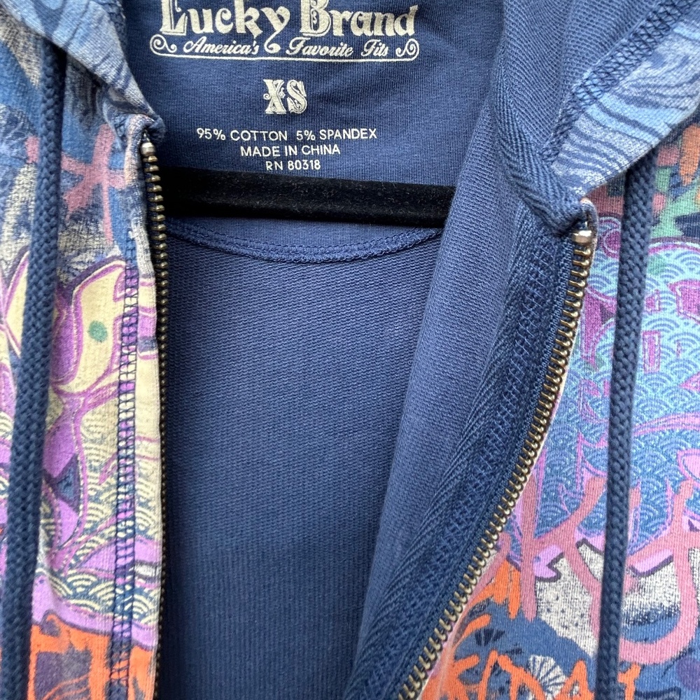 Lucky Brand Sweatshirt Hoodie Asian Geisha Year of the Dragon 2000 Y2K, Size XS - Picture 15 of 16